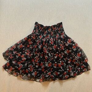 Kooples Silk Floral Mini Skirt